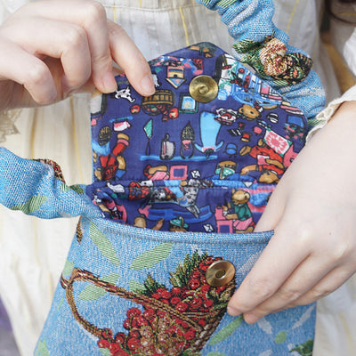 Retro Handmade Knitted Ladies Messenger Bag Blue