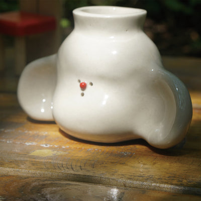 Retro Ceramic Cute Face Vase