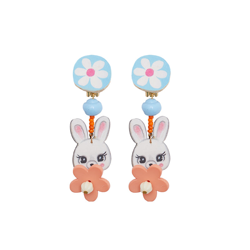 Flower Bunny Ear Clips