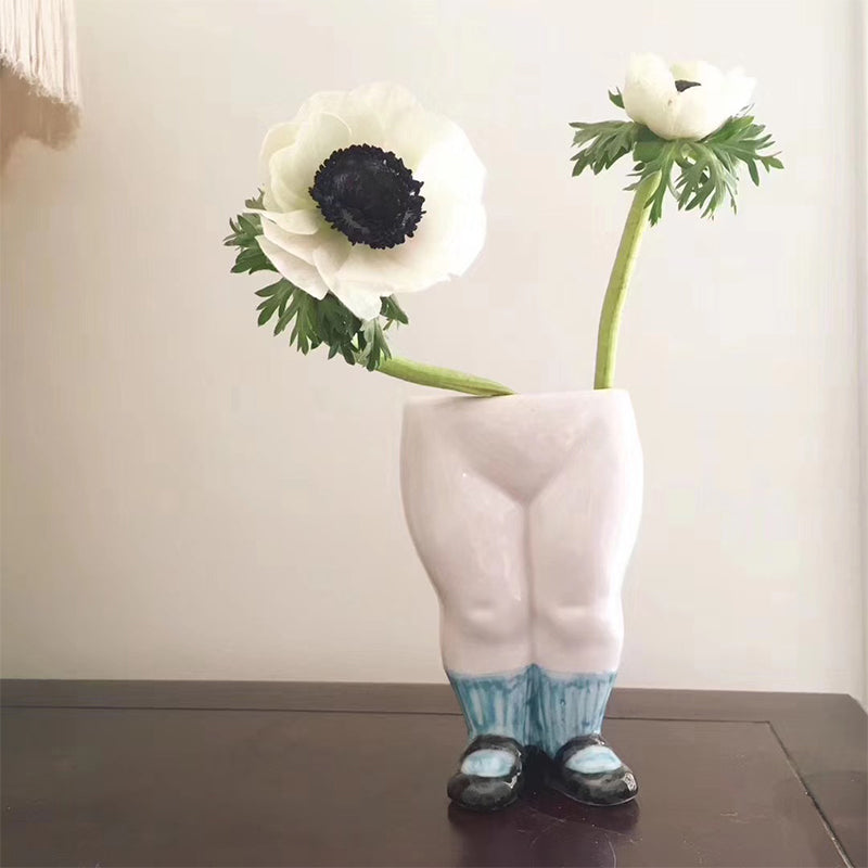 Spoof Funny Ceramic Fat Legs Vase
