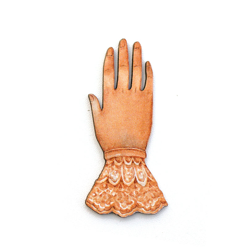 Retro Glove Original Handmade Wooden Brooch