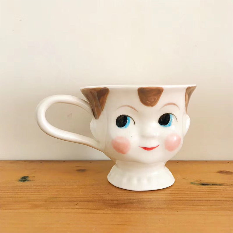 Original Ceramics Hand-Painted Coffee Cup Ornaments - Boy