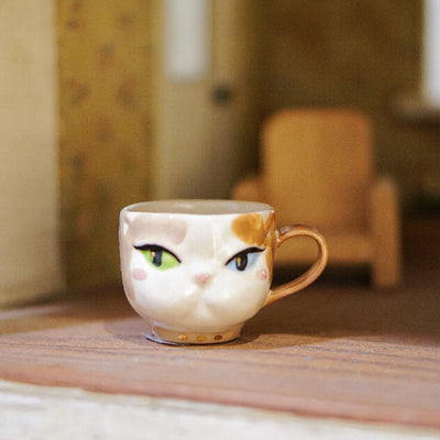 Hand-Painted Cat Coffee Cup