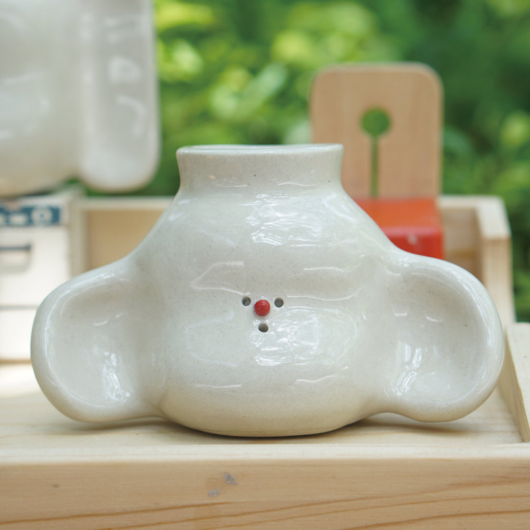 Retro Ceramic Cute Face Vase