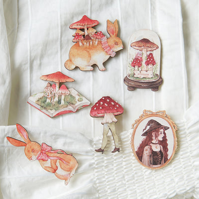 Mushroom Specimen Original Handmade Wooden Brooch