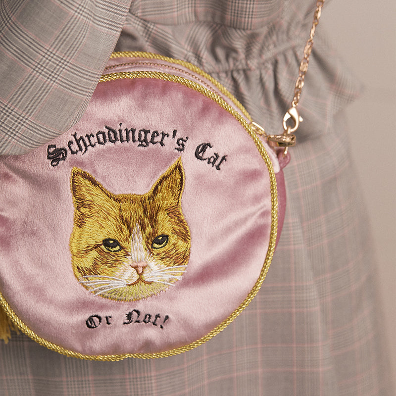 Unlogical Poem kitty Embroidery Circle Bag