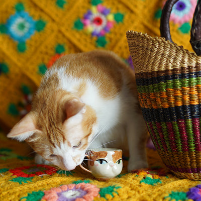 Hand-Painted Cat Coffee Cup