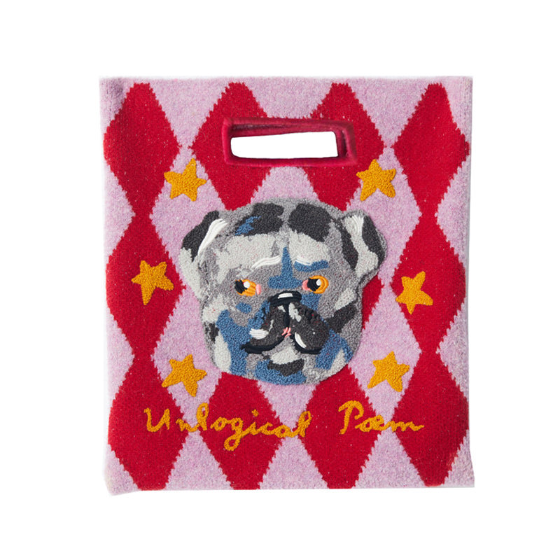 UP x Nathalie Circus Embroidery Bulldog Bag Red