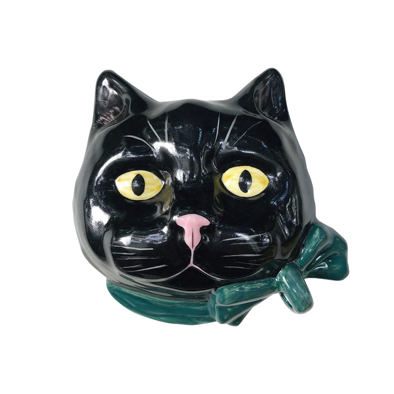 Hand-Painted Ceramic Cat  Wall Ornament